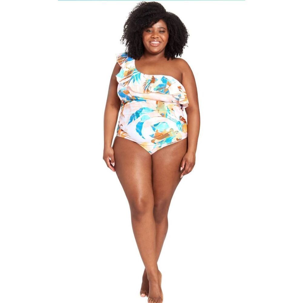 LYSA Floral  Women's One Piece Bathing Suit Adult Size 2x (22w-24w)